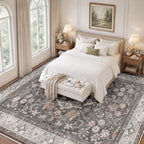 SameBed 9x12 Area Rug Living Room, Vintage Washable Carpet Warm Taupe - Image 3