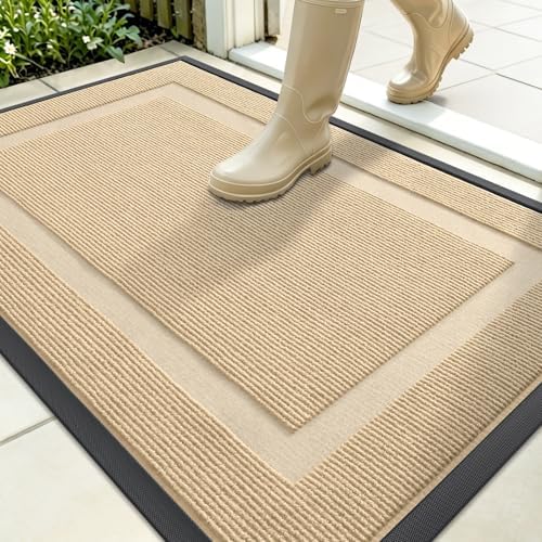 OLANLY Front Door Mat Outside 35x23, All-Season Heavy-Duty Rubber Doormat by OLANLY