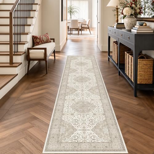 HY HAOYUNLAI Washable 2x8 Ivory Hallway Soft Runner Rug with Rubber Backing - Image 7