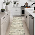 2x6 Washable Runner Rug：Modern Abstract Soft Carpet Ash Brown by FXRHLP