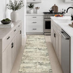 2x6 Washable Runner Rug：Modern Abstract Soft Carpet Ash Brown by FXRHLP