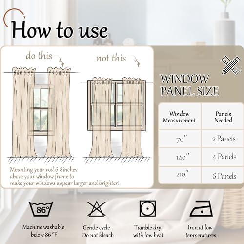 Short Blackout Curtains 45 Inch Length 2 Panels, Thermal Insulated Total Light Blocking Linen Window Curtains for Farmhouse Bedroom Basement, Bronze Grommet, Burlap, Each 52" Wide
