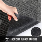 HIYARD Sturdy Front Door Mat, Absorbent Muddy Dirt Resist Welcome Door Mats Outdoor Indoor, Stain and Fade Resistant, Non-Slip Rubber Backing Low Profile Doormat for Entryway, 72×24, Grey - Image 4