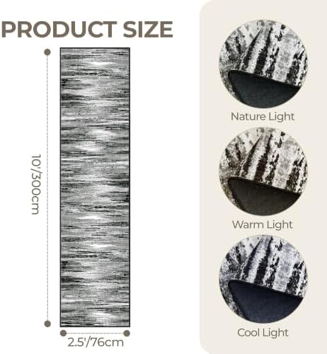 2'6 x 10' Runner Rug Non Slip,Washable Kitchen Rugs,Black - Image 2