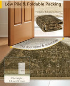 RELEANY Washable Area Rug, Small 2'x3', Brown/Dark Brown - Image 4