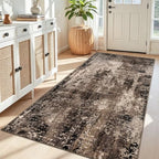 Entryway Rug 3x6 Brown Bedroom Area Rug Washable Non Slip Abstract Boho Rugs for Indoor Entry, Kitchen, Classroom, Bathroom, Kids Girls Room, Office, College Dorm Small Carpet - Image 2