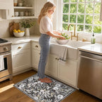 SameBed Washable 2x3 Entryway Area Rug, Vintage Kitchen Rug Black - Image 2