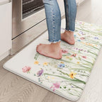 KIMODE Anti Fatigue Kitchen Mat,Boho Floral Kitchen Floor Mats Non Slip by StayinComfortCookwithJoy