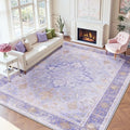 RELEANY Washable Area Rug, Large 9'x12', Purple by RELEANY