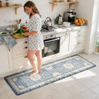 Collive Kitchen Mats for Floor Blue Boho Kitchen Runner Rugs, 24''x71'' by Collive