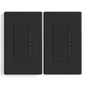 ELEGRP Dimmer Switch, Digital Dimmer Light Switch for LED Lights 150W, INC/HAL 450W, Single Pole LED Dimmer Switch, Needs Neutral Wire, Wall Plate Included, UL Listed, 2 Pack, Matte Black