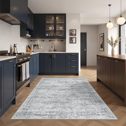 3x5 Rug for Entryway,Washable Area Rug,Grey - Image 4
