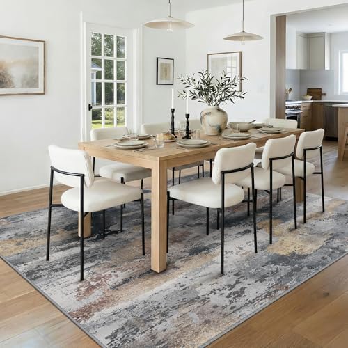 RELEANY Washable 5'x7' Abstract Area Rug for Living Room Ash Brown - Image 2