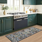 PLHXFR 2x6 Washable Runner Rug：Floral Indoor Kitchen Carpet Dark Black - Image 6
