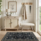 2x3 Area Rugs Living Room: Washable Vintage Rug for Bedroom Black - Image 5