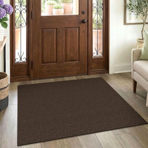 EARTHALL Washable Entryway Rug, Non Slip Doormat, 3x4 Ft, Brown/Coffee by Unknown