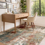 RELEANY Washable 4'x6' Abstract Area Rug for Living Room Rustic Brown - Image 4