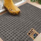 GORILLA GRIP® HydroABSORB Door Mat for Indoor Outdoor, 29x17 Charcoal by GorillaGrip