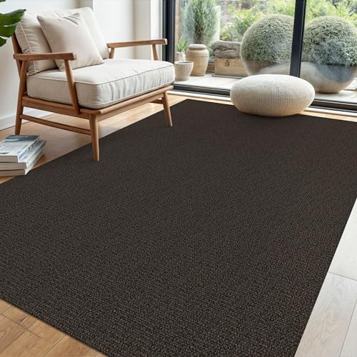 EARTHALL Washable Area Rug, Non Slip Entryway Rug, 4x6 Ft, Taupe/Coffee - Image 6