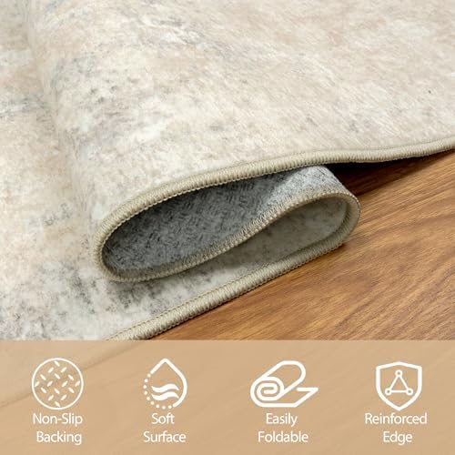8x10 Area Rugs for Living Room Washable Bedroom Dining Room Beige Grey - Image 4