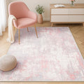 RELEANY Washable 3'x5' Abstract Area Rug for Living Room Gray Pink by RELEANY