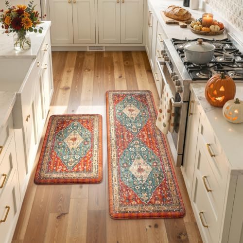 Collive Fall Anti Fatigue Mats for Kitchen Floor, Sink Rugs 17"x59"+17"x29" - Image 2