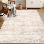 5x7 Area Rugs Living Room: Washable Rug for Bedroom Beige Brown - Image 3