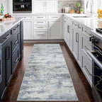 Aelenmu Runner Rugs for Hallways Kitchen 2.6x8 Non Slip Washable Blue Grey - Image 3