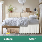 Wrap Around Full Size Bed Skirt Split Corners 18" Drop-Elastic Dust Ruffle - Image 4