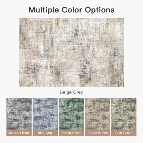 10x12 Area Rug for Living Room, Abstract Washable Non-Slip Large Rugs, Gold - Image 7