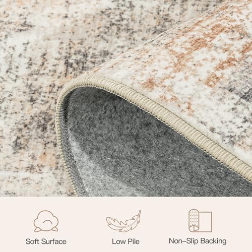 2X8 Area Rug for Hallways, Gold Abstract Washable Non-Slip Runner Rugs - Image 7