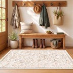 SameBed 4x6 Area Rug Living Room, Vintage Washable Carpet Cream Beige - Image 3