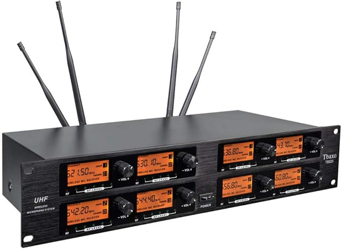 Wireless Microphone System Pro Audio 8 Channel UHF 8 Lavalier Bodypacks 8 Lapel Mic 8 Headsets for Karaoke System Meeting Church Speaking Conference Wedding Party Frequency B