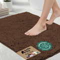 GORILLA GRIP Bath Rug Mat for Bathroom, Absorbent Chenille, 24x17 Brown by GorillaGrip