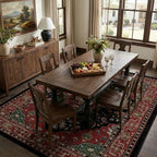 RELEANY Washable Area Rug, 8'x10', Red/Black - Image 2