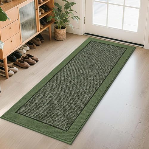BEQHAUSE Indoor Door Mat 24" x 60", Dirt Trapper Door Mats, Green by BEQHAUSE