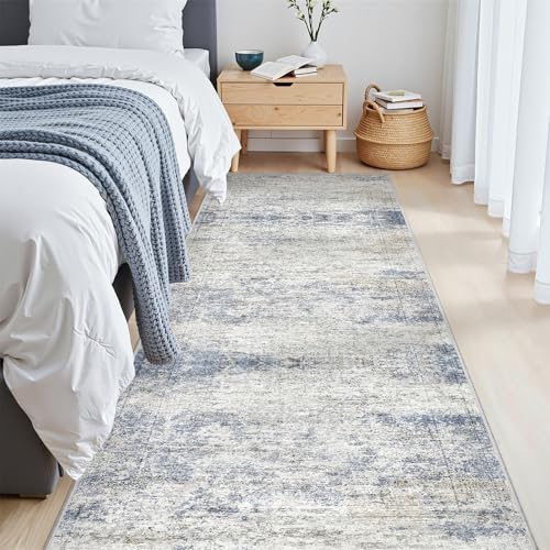 2'6 x 8' Runner Rug Non Slip,Washable Kitchen Rugs,Blue - Image 5