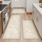 Kitchen Rugs Sets of 3, 2x3 2x4 2x5 Rug Runner,Beige by Restydon
