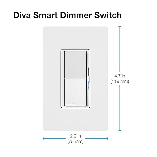 Lutron Diva Smart Dimmer Switch for Caséta Smart Lighting | No Neutral Wire Required | DVRF-6L-BL | Black