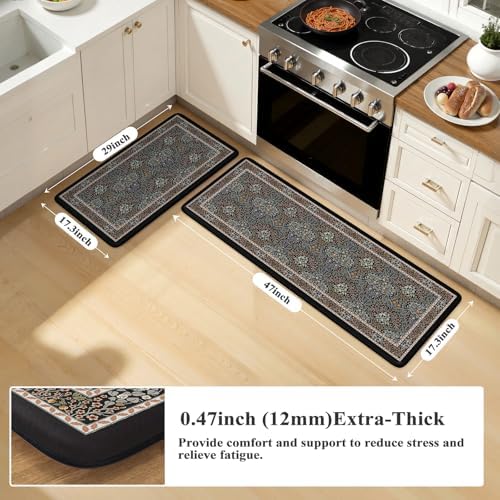 Collive Kitchen Floor Mats Cushioned Anti Fatigue, Washable Padded Sink Rug - Image 2