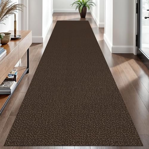 EARTHALL Washable Runner Rug, Non Slip Hall Runner, 3x10 Ft, Brown/Coffee - Image 6