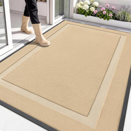 OLANLY Front Door Mat Outside 71x47, All-Season Heavy-Duty Rubber Doormat by OLANLY