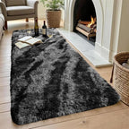 Noahas 2x10 Black Fluffy Soft Runner Rug Non-Slip for Bedroom Dorm Hallway - Image 4