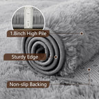Noahas 6x9 Large Grey Fluffy Soft Area Rug Non-Slip for Living Room Bedroom - Image 6