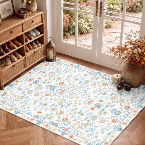 SameBed 3x5 Area Rug Living Room, Vintage Washable Carpet White by SameBed