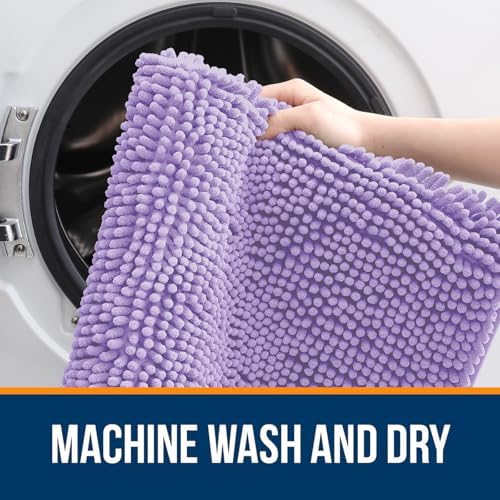 OLANLY Toilet Rugs U-Shaped 20x20, Soft Absorbent Chenille Contour Rugs - Image 5