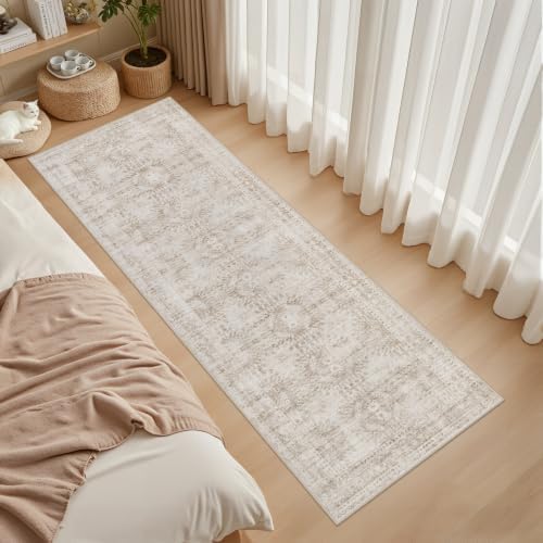 2'6''x14' Hallway Washable Runner Rug:Neutral Kitchen Carpet Brown - Image 3