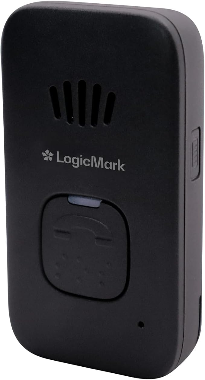 LogicMark Guardian Alert 911 Plus – No Monthly Fees, 2-Way Emergency Pendant for Seniors, with Fall Detection, Water Resistant, Direct 911 Connection Without a Landline
