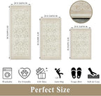 Kitchen Rug Sets 3 Piece, Washable Non-Slip Farmhouse Kitchen Mats for Hardwood Floor, Rustic Floral Boho Runner Rug for Sink,Entryway & Hallway & Bathroom (Beige/Floral,2x3-2x4-2x5) - Image 2