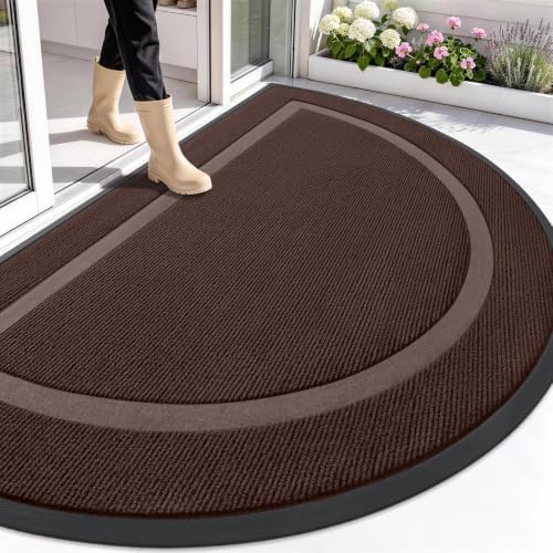 OLANLY Half Circle Front Door Mat Outside 71x47 All-Season Rubber Doormat by OLANLY